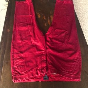 J. Crew red slacks.